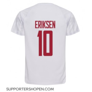 Danmark Christian Eriksen #10 Borta Matchtröja VM 2022 Kortärmad